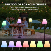 NiceBuy Solární stojací lampa Venkovní zahradní LED dobíjecí stojací lampa Bezdrátová dobíjecí USB stmívatelná RGB stojací lampa